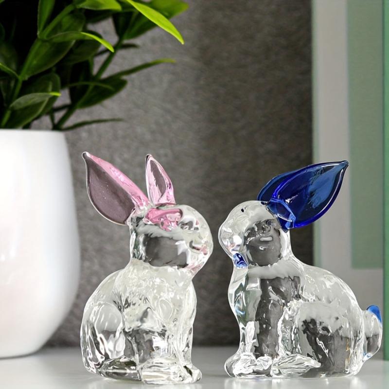 Crystal Rabbit Table Decoration Transparent Bunny Artwork Gift