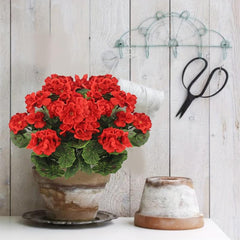 4pcs Large Artificial Geranium Faux Purple Flowers Home Wedding Decor