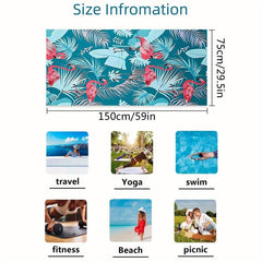 Flamingo Beach Towel Large Microfiber Towel with Sun Protection