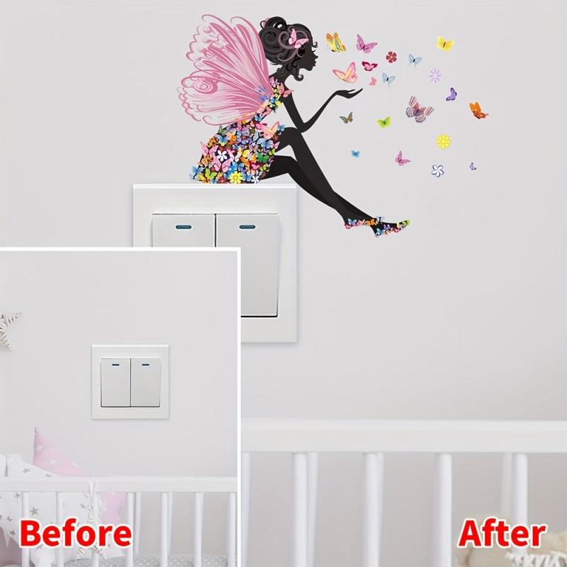 Butterfly and Flower Fairy Wall Decals - Adds Magic!