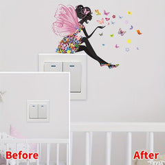 Butterfly and Flower Fairy Wall Decals - Adds Magic!