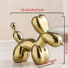 Ceramic Electroplating Balloon Dog Ornament Simulated Animal Decorations