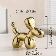 Ceramic Electroplating Balloon Dog Ornament Simulated Animal Decorations