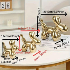 Ceramic Electroplating Balloon Dog Ornament Simulated Animal Decorations