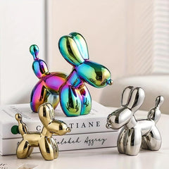 Ceramic Electroplating Balloon Dog Ornament Simulated Animal Decorations