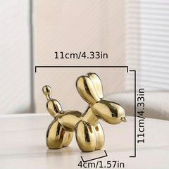Ceramic Electroplating Balloon Dog Ornament Simulated Animal Decorations