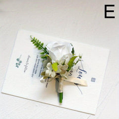 Bridesmaid & Groom Corsage Rose Wrist Flower Set