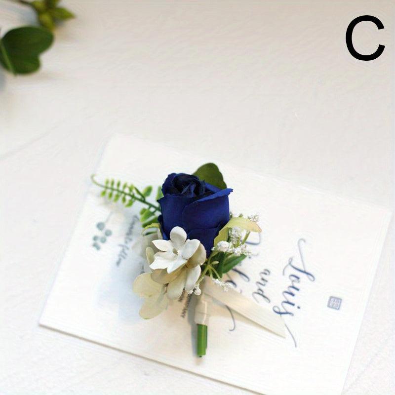 Bridesmaid & Groom Corsage Rose Wrist Flower Set