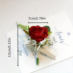 Bridesmaid & Groom Corsage Rose Wrist Flower Set