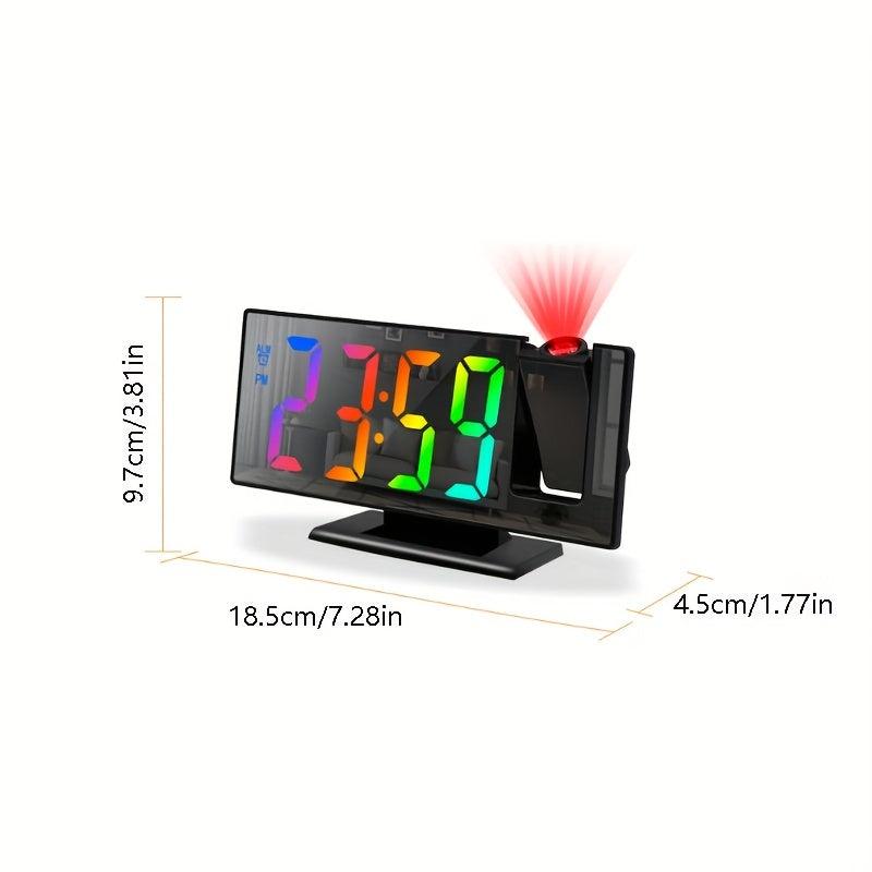 3D Projection Alarm Clock LED Screen Office Bedroom Table Clock
