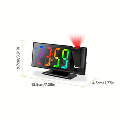 3D Projection Alarm Clock LED Screen Office Bedroom Table Clock