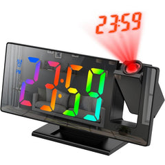3D Projection Alarm Clock LED Screen Office Bedroom Table Clock