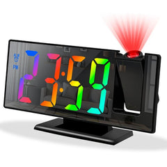 3D Projection Alarm Clock LED Screen Office Bedroom Table Clock