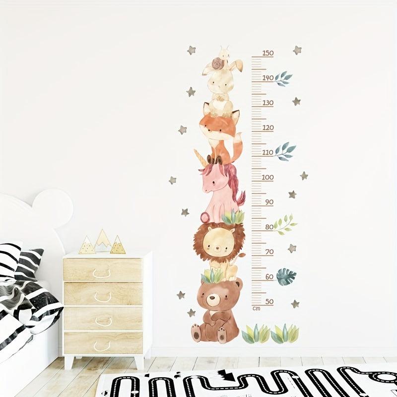 Cartoon Animal Height Measurement Wall Stickers - Room Bedroom Decoration Decal