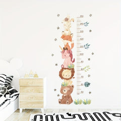 Cartoon Animal Height Measurement Wall Stickers - Room Bedroom Decoration Decal