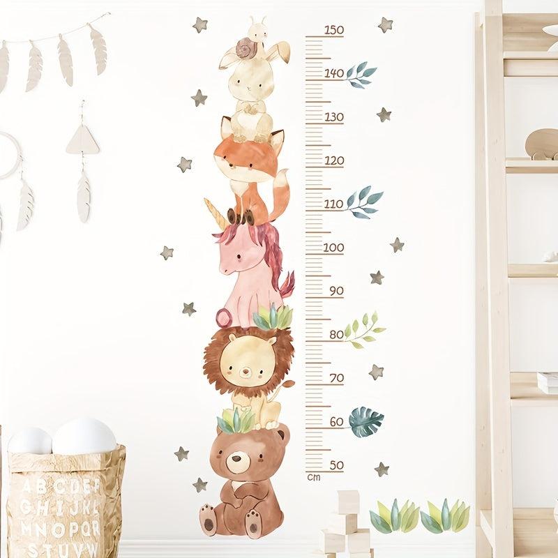 Cartoon Animal Height Measurement Wall Stickers - Room Bedroom Decoration Decal