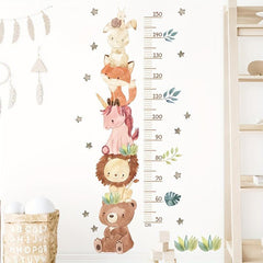 Cartoon Animal Height Measurement Wall Stickers - Room Bedroom Decoration Decal