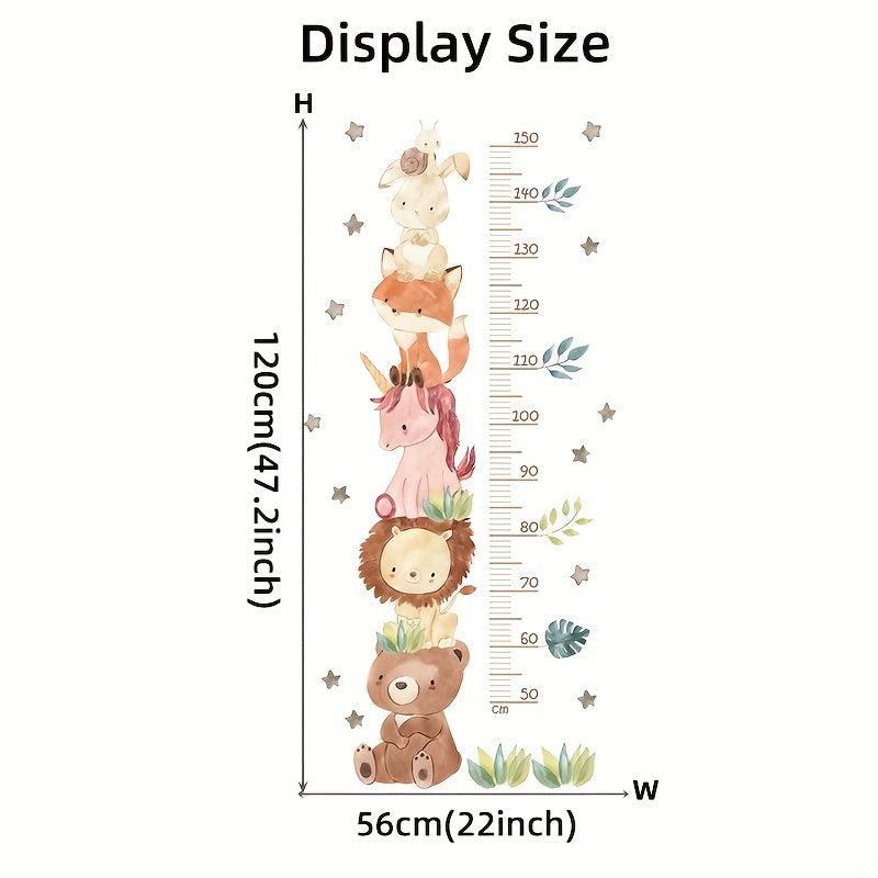 Cartoon Animal Height Measurement Wall Stickers - Room Bedroom Decoration Decal