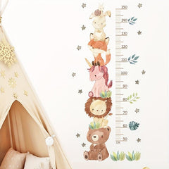 Cartoon Animal Height Measurement Wall Stickers - Room Bedroom Decoration Decal