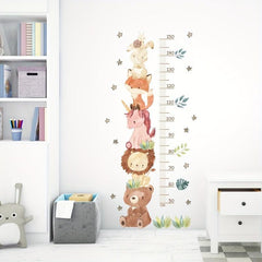 Cartoon Animal Height Measurement Wall Stickers - Room Bedroom Decoration Decal