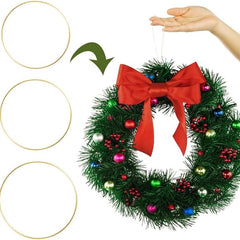 6pcs Metal Floral Hoop Wreath Macrame Golden Hoop Rings - 8, 10 & 30 48 Cm