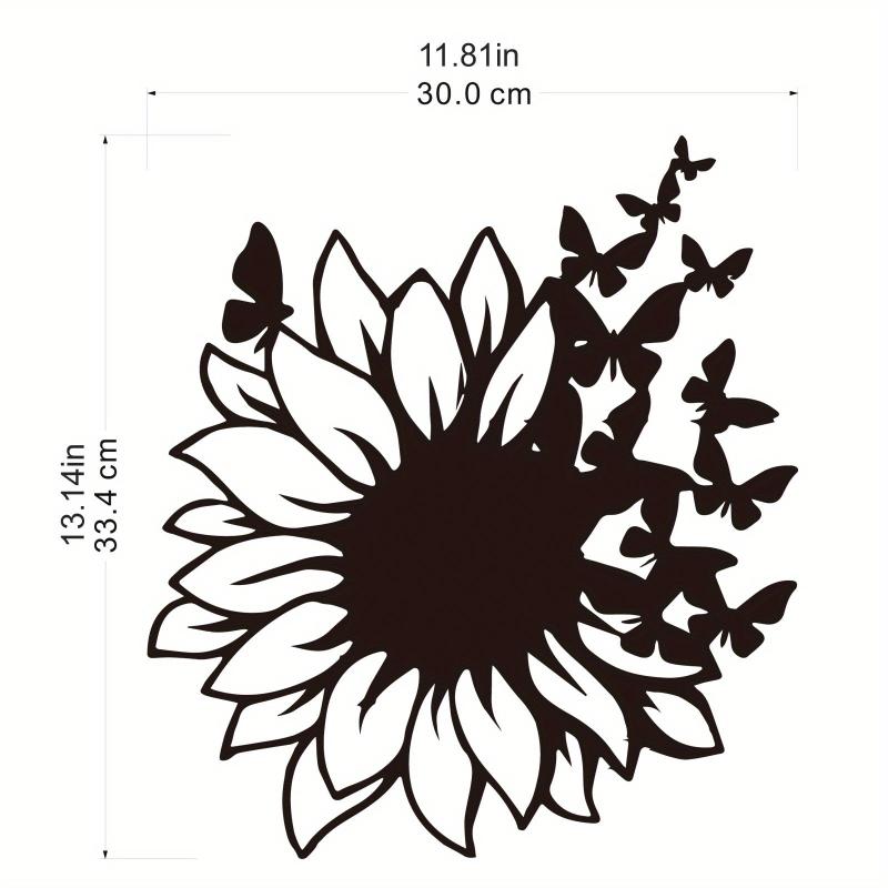 Butterfly Sunflower Wall Decor Metal Hanging Decoration Birthday Party Supplies