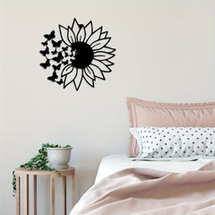 Butterfly Sunflower Wall Decor Metal Hanging Decoration Birthday Party Supplies