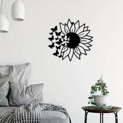 Butterfly Sunflower Wall Decor Metal Hanging Decoration Birthday Party Supplies