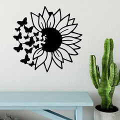 Butterfly Sunflower Wall Decor Metal Hanging Decoration Birthday Party Supplies