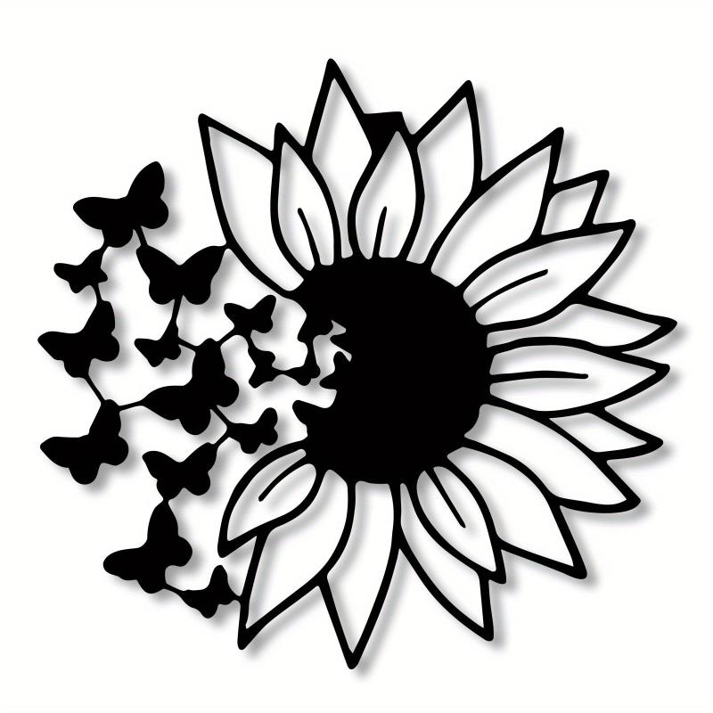 Butterfly Sunflower Wall Decor Metal Hanging Decoration Birthday Party Supplies