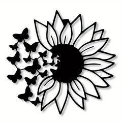 Butterfly Sunflower Wall Decor Metal Hanging Decoration Birthday Party Supplies