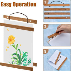 Teak Magnetic Poster Hanger Frame, 1pc