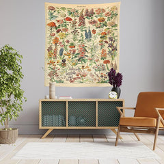Plants Flower Wreath Retro Texture Printing Tapestry Home Decoration