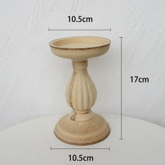Antique Wooden Candlesticks Decorative Ornaments Photography Props