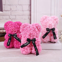Rose Bear Art Flower for Home Party Mother's Birthday