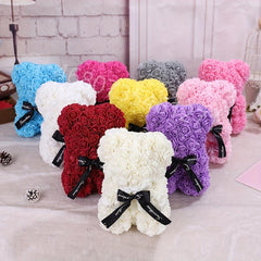 Rose Bear Art Flower for Home Party Mother's Birthday