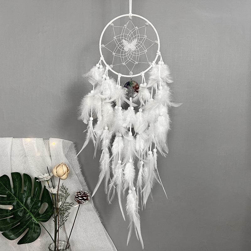 Fairy Butterfly Dream Catcher Crystal Stone Tree Feather Wind Chime