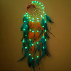 Night Luminous Dream Catcher Wind Chime Pendant Indian Style Bedroom Study Decor
