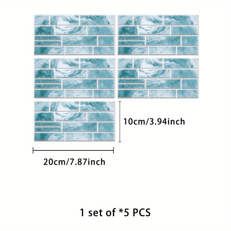 5pcs Waterproof Backsplash Tile Stickers for DIY Home Decor