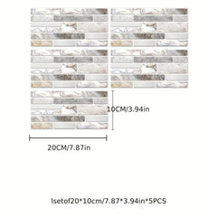 5pcs Waterproof Backsplash Tile Stickers for DIY Home Decor