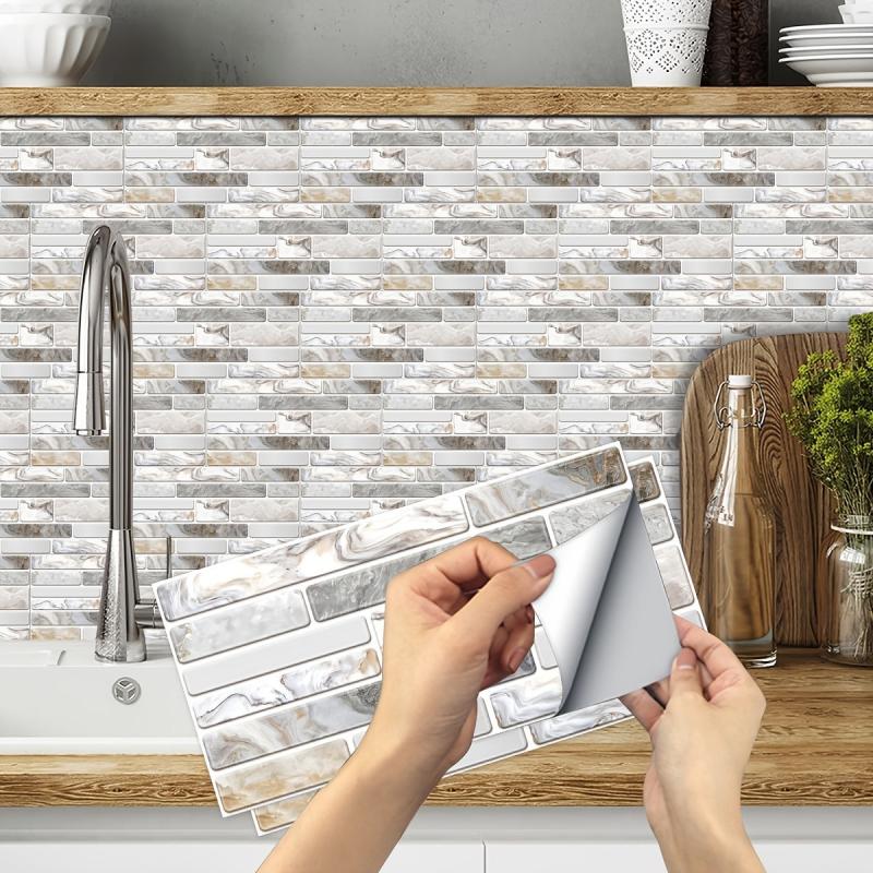 5pcs Waterproof Backsplash Tile Stickers for DIY Home Decor