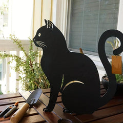 3-Piece Metal Wrought Iron Cat Set Animal Silhouette Garden Decoration