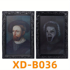 4pcs Spooky 3D Changing Face Photo Frame for Halloween Party Decor