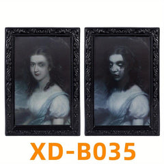 4pcs Spooky 3D Changing Face Photo Frame for Halloween Party Decor