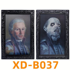 4pcs Spooky 3D Changing Face Photo Frame for Halloween Party Decor