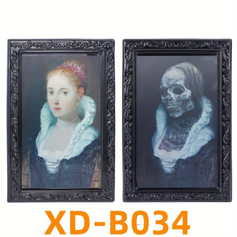 4pcs Spooky 3D Changing Face Photo Frame for Halloween Party Decor