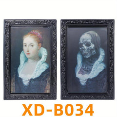 4pcs Spooky 3D Changing Face Photo Frame for Halloween Party Decor