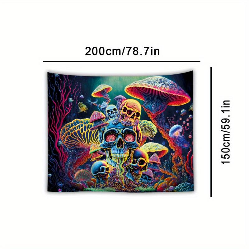 Gothic Skull Fluorescent Tapestry for Living Room Bedroom