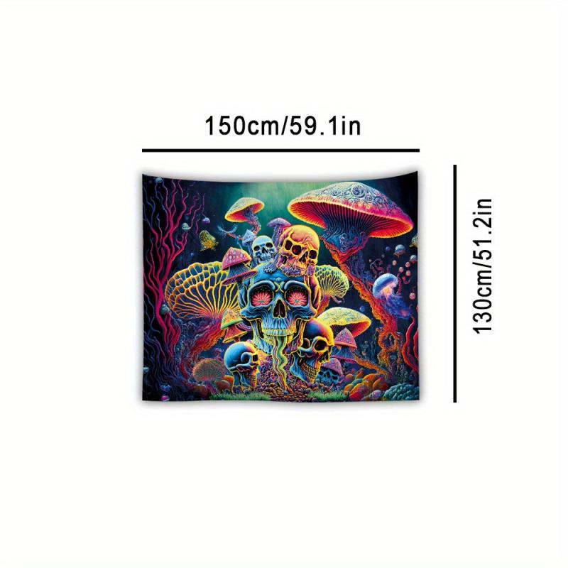 Gothic Skull Fluorescent Tapestry for Living Room Bedroom