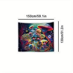 Gothic Skull Fluorescent Tapestry for Living Room Bedroom